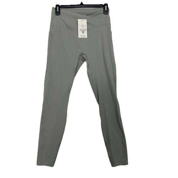 HALARA Pants - Halara Crossover Leggings Womens Large Gray Pockets Athletic Yoga Running NWT